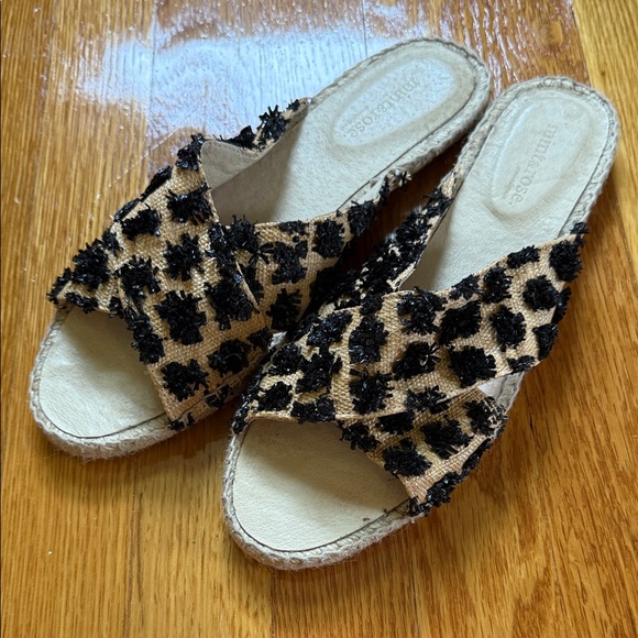 Mint & Rose Black and Tan Raffia Espadrille Sandals - Size 41 - Picture 1 of 6